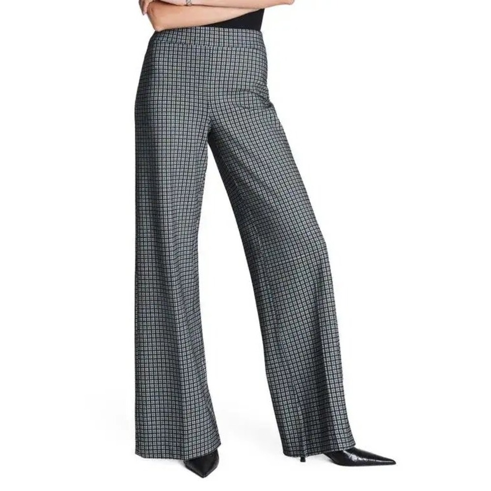 Spanx Ponte Wide Leg Jacquard Pants Black/White Large New With Tags
